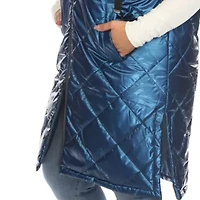 Plus Metallic Long Puffer Vest