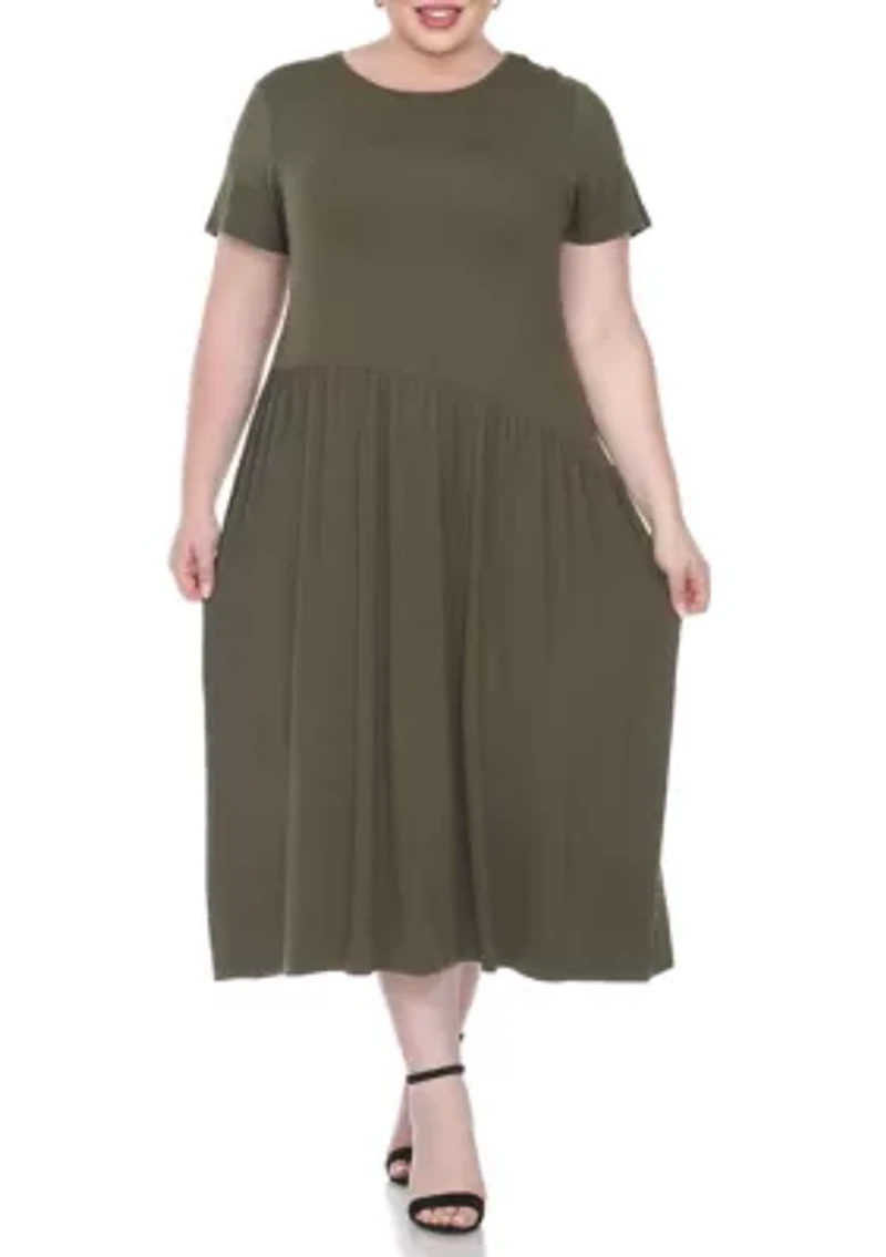 Plus Short Sleeves Maxi Dress