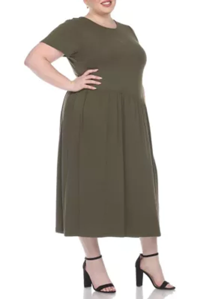 Plus Short Sleeves Maxi Dress