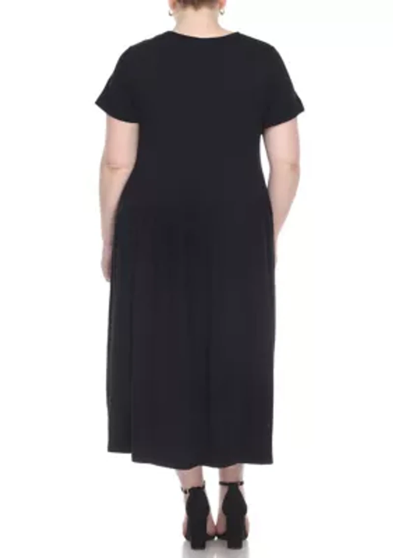 Plus Short Sleeves Maxi Dress