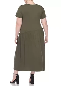 Plus Short Sleeves Maxi Dress