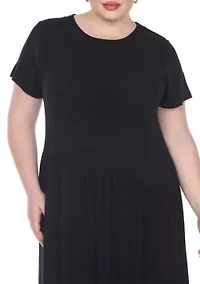 Plus Short Sleeves Maxi Dress