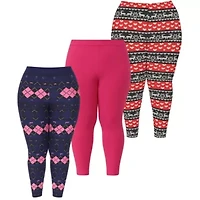 Plus Holiday Leggings 3-Pack – Festive Prints & Cozy Styles