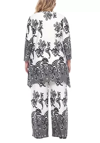 Plus Paisley Palazzo Pants and Top Set