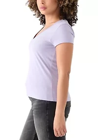 Women's Studded Horseshoe V-Neck T-Shirt