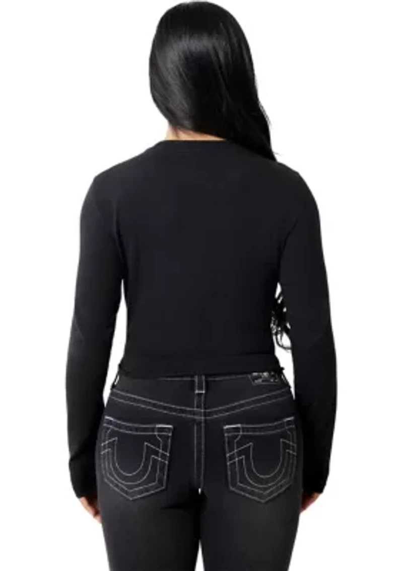 Women's Distressed Wings Logo Long Sleeve Baby T-Shirt