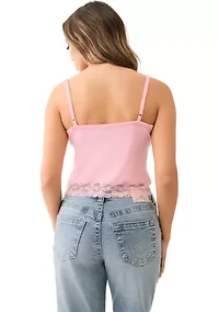 Women's Lace Crystal Horseshoe Camisole Top