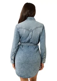Women's Georgia Belted Denim Shirtdress