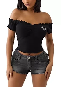 Lettuce Trim Off-the-Shoulder Top