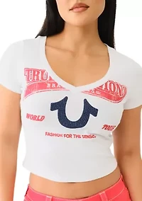 Women's V-Neck Crystal Logo Baby T-Shirt