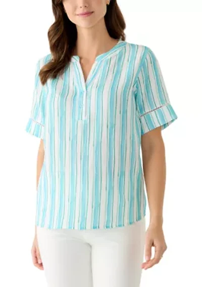 Women's Gauze Popover Striped Top
