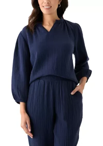 Women's Gauze Ruffle Top