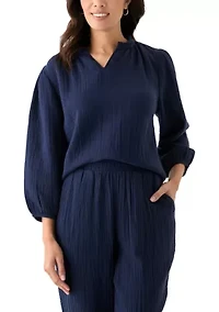 Women's Gauze Ruffle Top