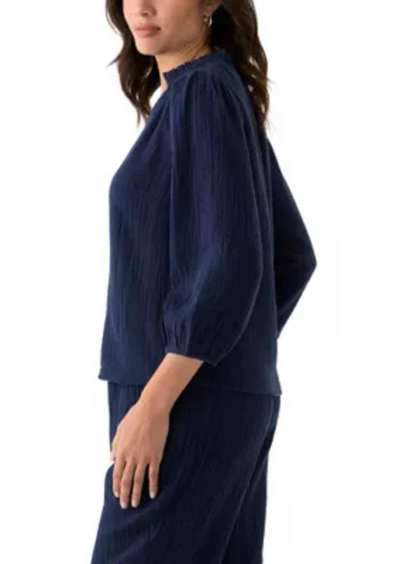 Women's Gauze Ruffle Top
