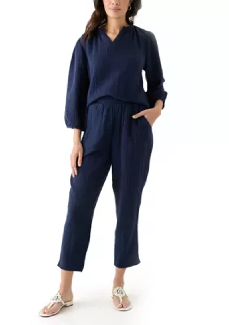 Women's Gauze Ruffle Top