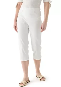 Women's White Denim Capri Pants