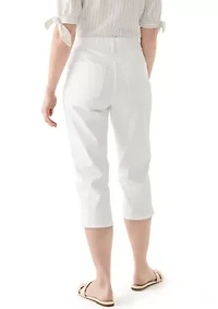 Women's White Denim Capri Pants
