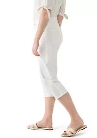 Women's White Denim Capri Pants