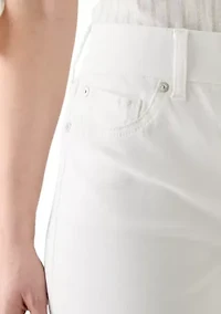 Women's White Denim Capri Pants