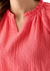 Women's Flutter Sleeve Gauze Top