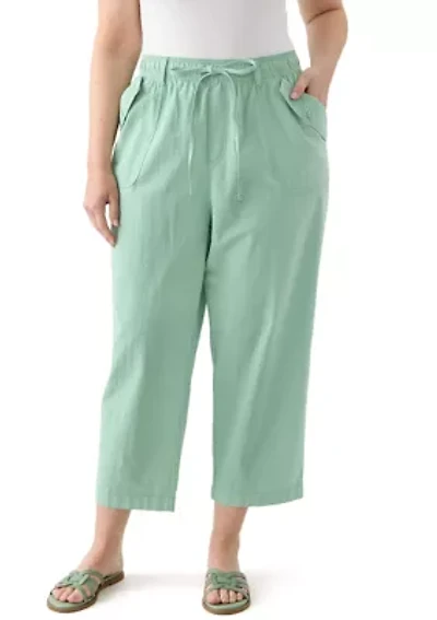 Plus Sheeting Capri Pants