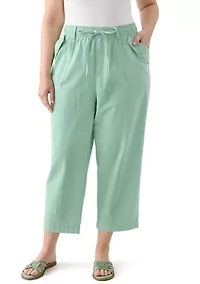 Plus Sheeting Capri Pants