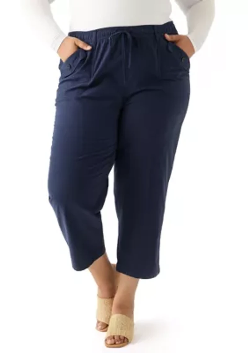 Plus Sheeting Capri Pants