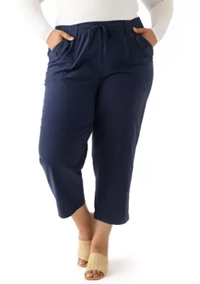 Plus Sheeting Capri Pants