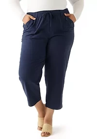 Plus Sheeting Capri Pants