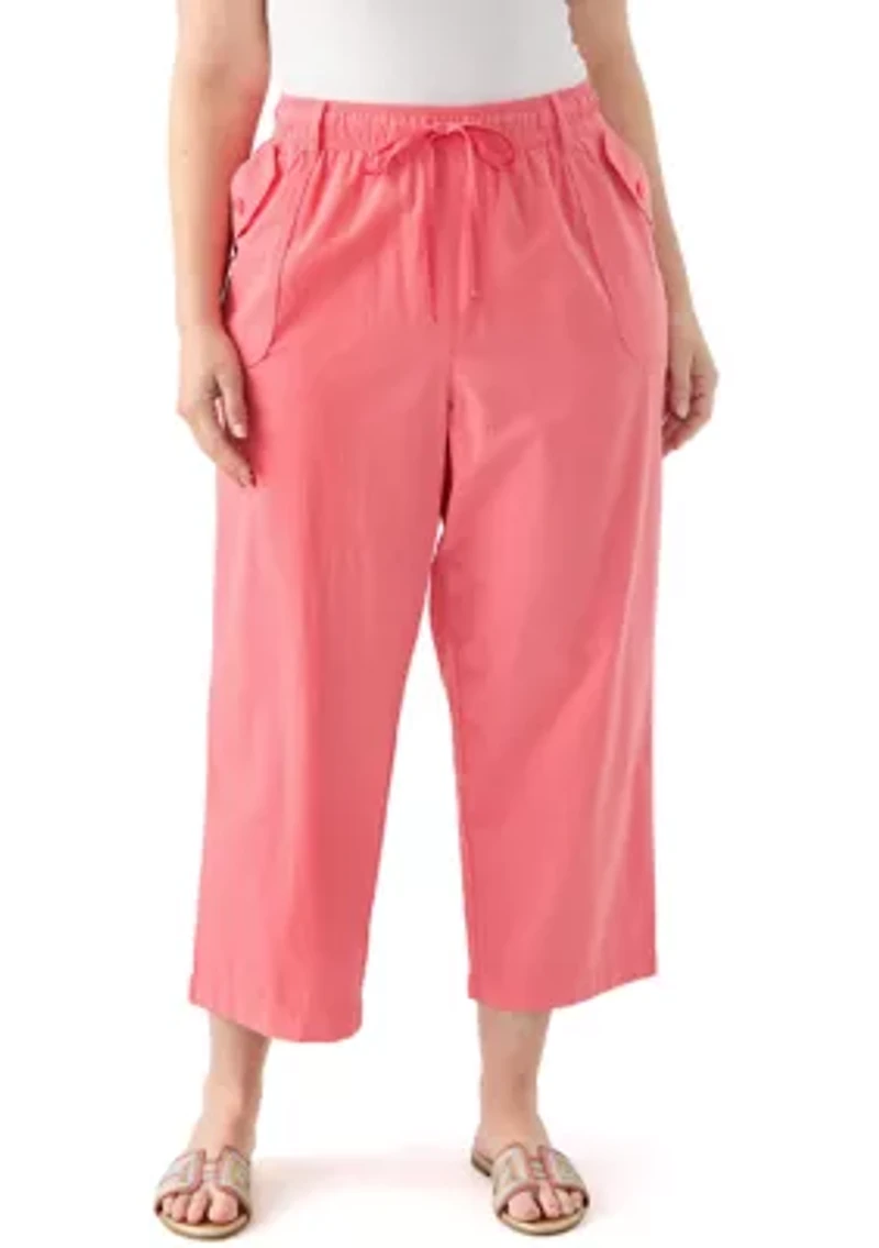 Plus Sheeting Capri Pants