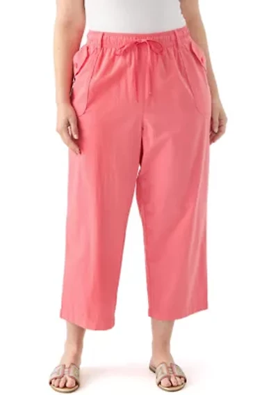 Plus Sheeting Capri Pants