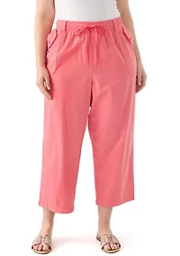 Plus Sheeting Capri Pants