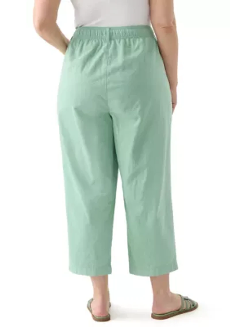 Plus Sheeting Capri Pants
