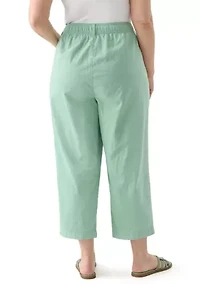 Plus Sheeting Capri Pants