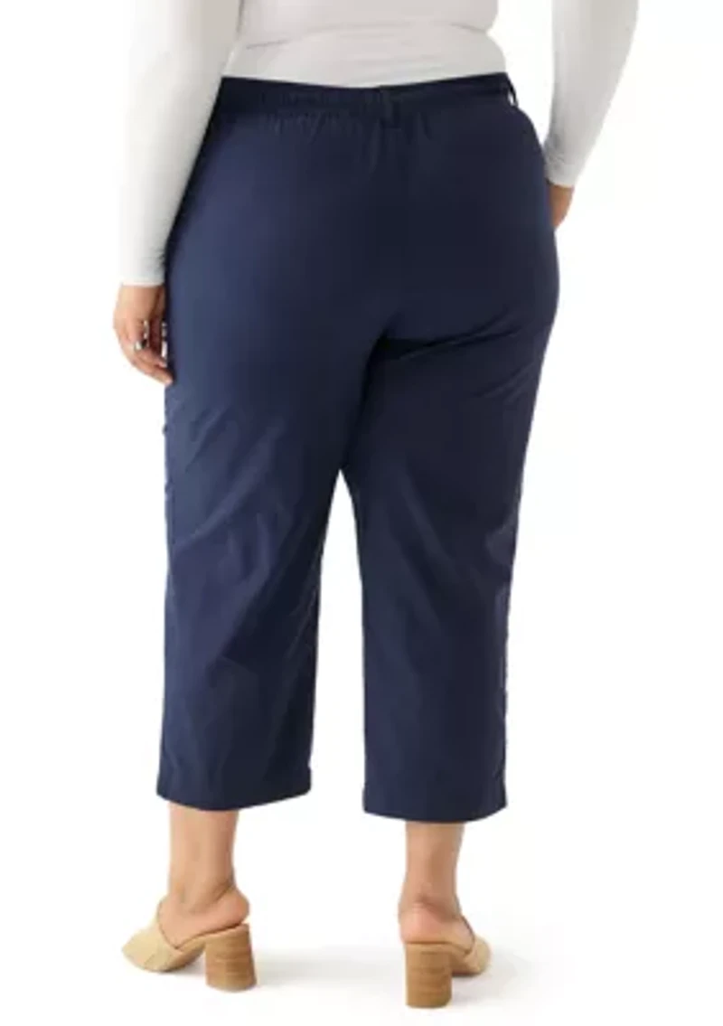Plus Sheeting Capri Pants