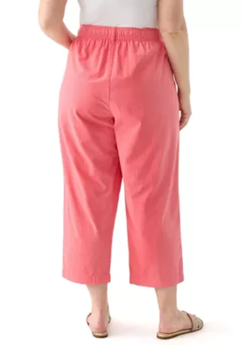 Plus Sheeting Capri Pants