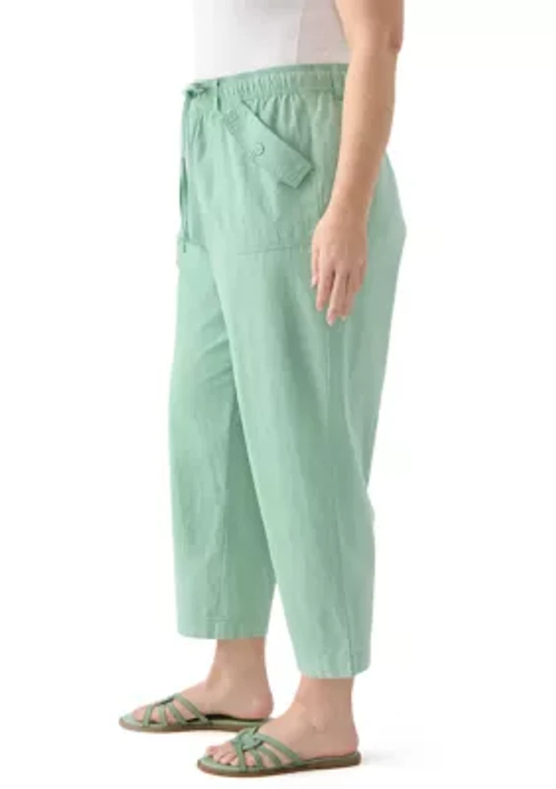 Plus Sheeting Capri Pants