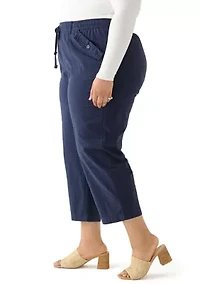 Plus Sheeting Capri Pants