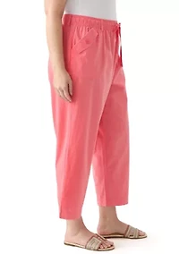 Plus Sheeting Capri Pants