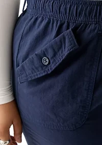 Plus Sheeting Capri Pants