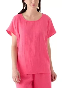 Women's Short Sleeve Gauze Top