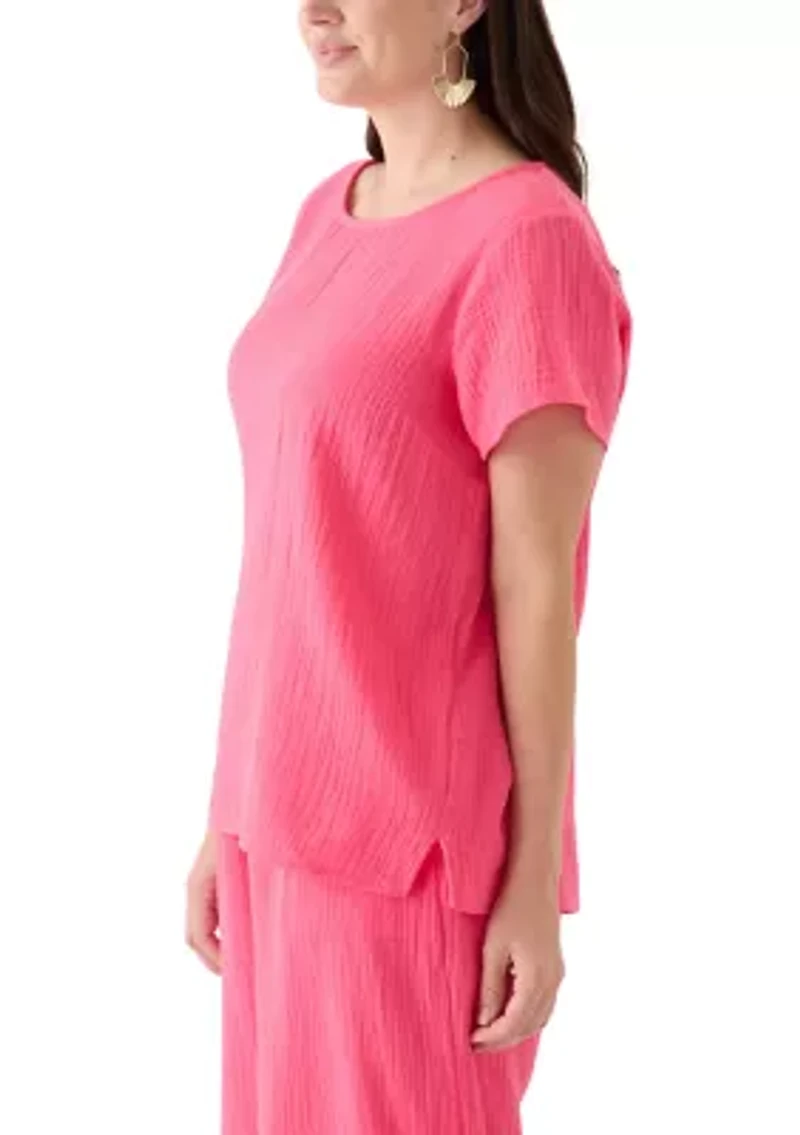Women's Short Sleeve Gauze Top