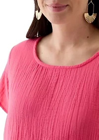 Women's Short Sleeve Gauze Top