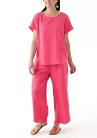 Women's Short Sleeve Gauze Top