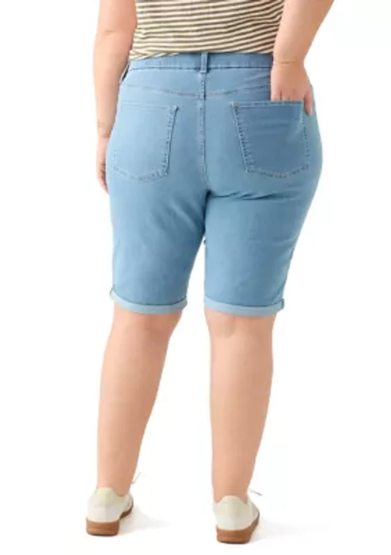 Plus Denim Bermuda Shorts