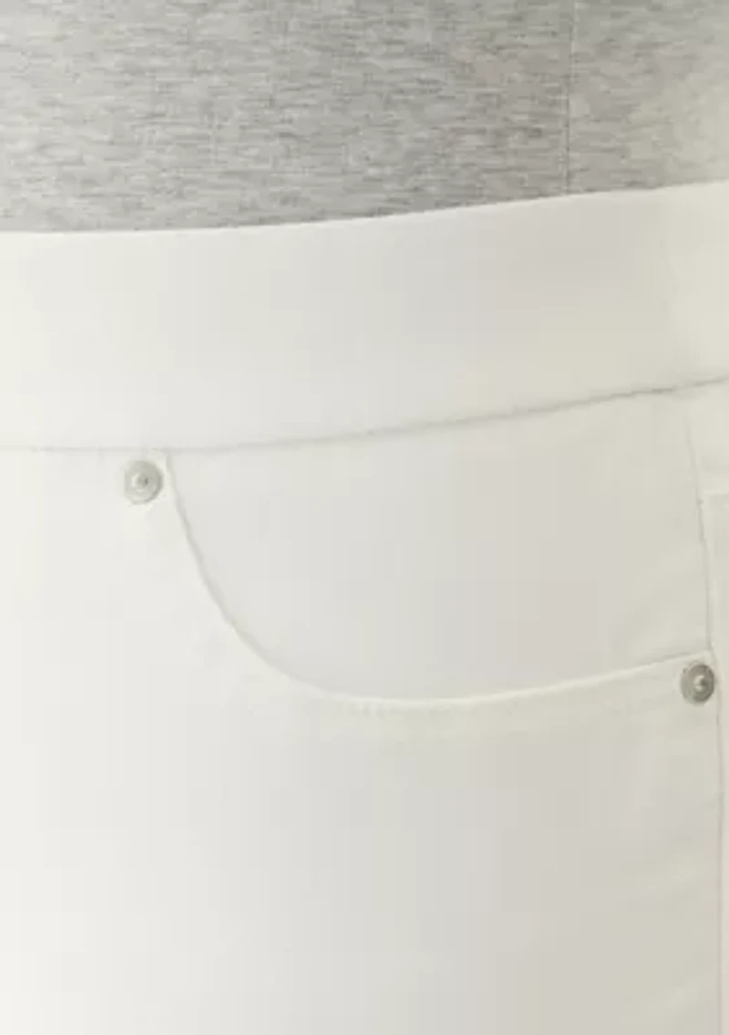 Plus Knit Denim Capri Pants