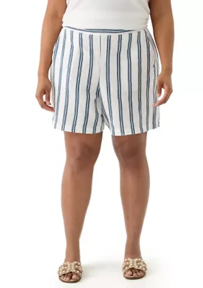 Plus Yarn Dye Gauze Shorts