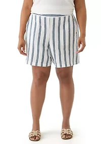 Plus Yarn Dye Gauze Shorts