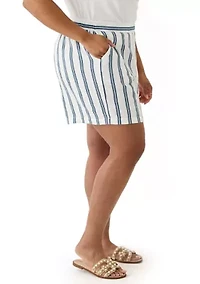Plus Yarn Dye Gauze Shorts