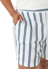Plus Yarn Dye Gauze Shorts